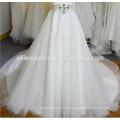 Robe de mariée plissée en cristal sans bretelles de haute qualité Robe de mariée en chocolat blanc / ivoire / Champagne